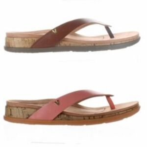 Vionic‎ Daniela, Leather Toe Thong Sandal, Coral Pink Color, Size 7